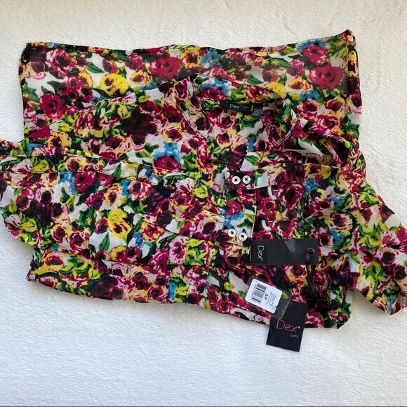 𝅺🆕 Dex Sheer Floral Rose Print Long Sleeve - Picture 3 of 6